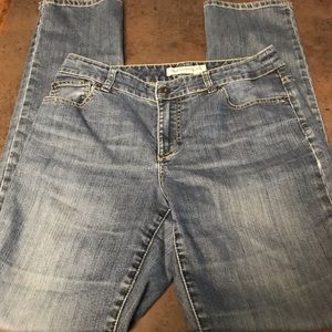 Chicos Platinum Size 5L Straight Leg Jeans